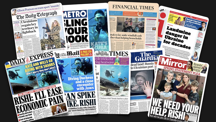 23 Mart Çarşamba: İngiltere gazetelerinden öne çıkan manşetler