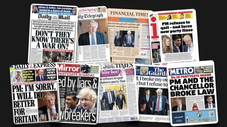 13 Nisan Çarşamba: İngiltere gazetelerinden öne çıkan manşetler