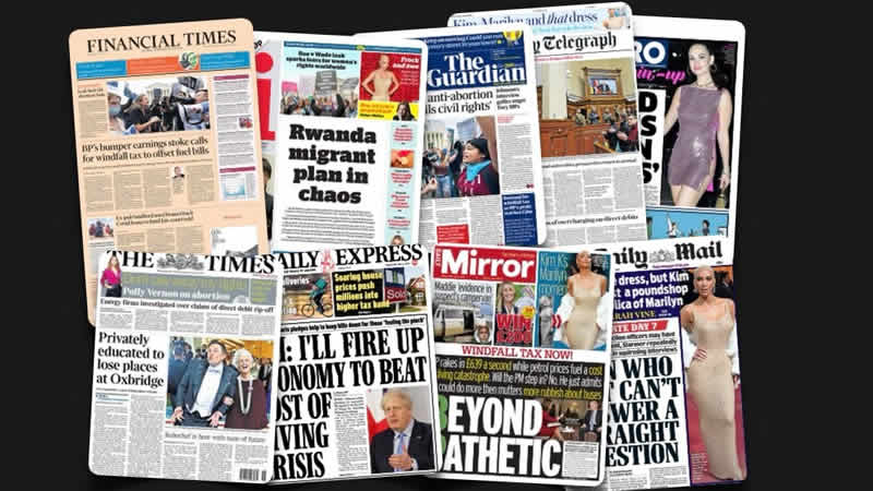 4 Mayıs Çarşamba: İngiltere gazetelerinden öne çıkan manşetler