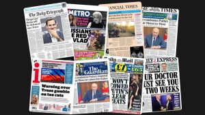 22 Eylül Perşembe: İngiltere gazetelerinden öne çıkan manşetler