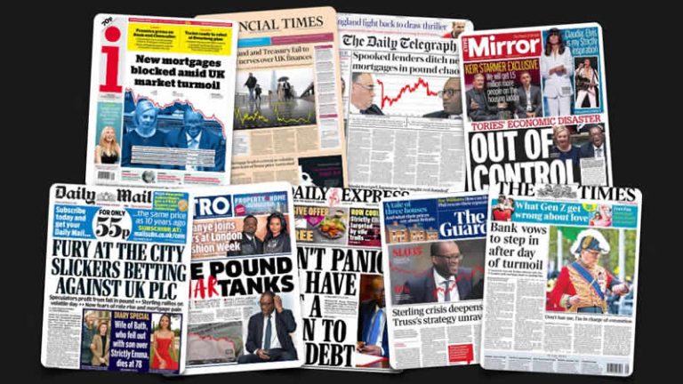 28 Eylül Çarşamba: İngiltere gazetelerinden öne çıkan manşetler