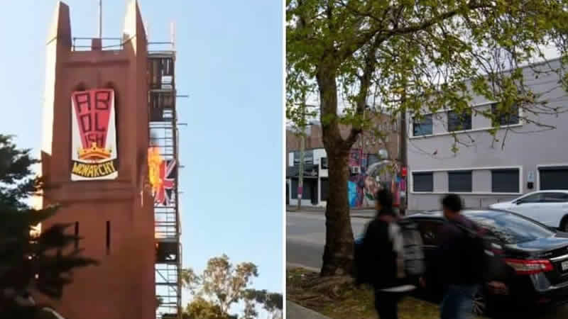 Avustralyalı protestocular Birleşik Krallık bayrağını yaktı