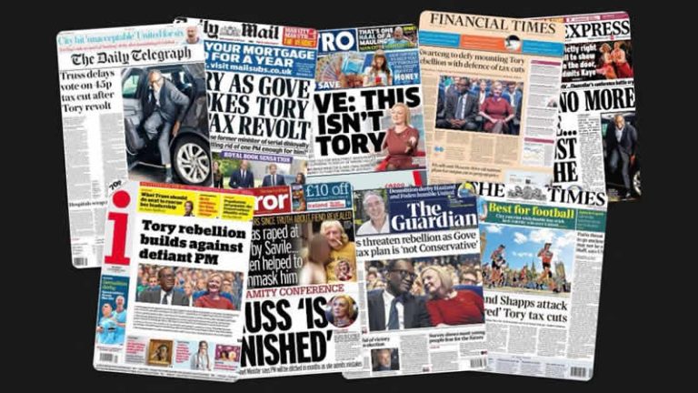 3 Ekim Pazartesi: İngiltere gazetelerinden öne çıkan manşetler