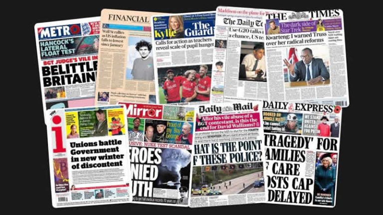 11 Kasım Cuma: İngiltere gazetelerinden öne çıkan manşetler