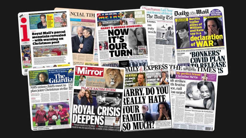 2 Aralık Cuma: İngiltere gazetelerinden öne çıkan manşetler