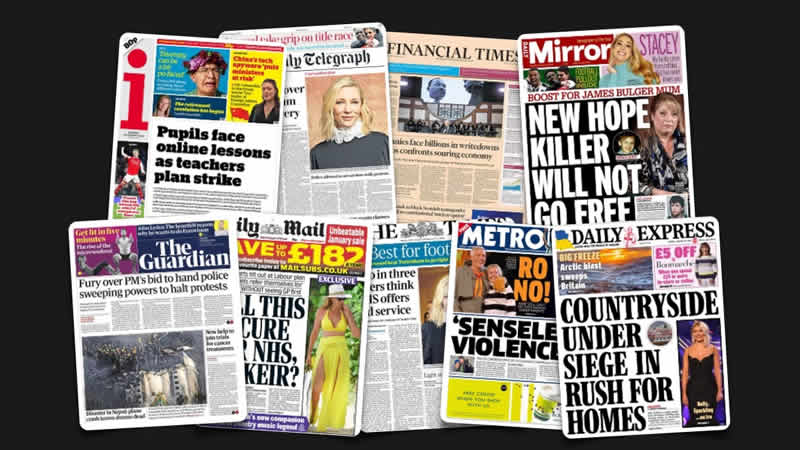 16 Ocak Pazartesi: İngiltere gazetelerinden öne çıkan manşetler