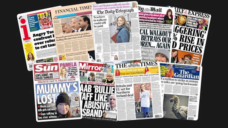 1 Şubat Çarşamba: İngiltere gazetelerinden öne çıkan manşetler