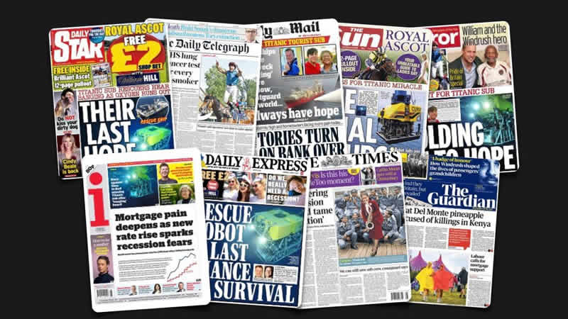 22 Haziran Perşembe: İngiltere gazetelerinden öne çıkan manşetler