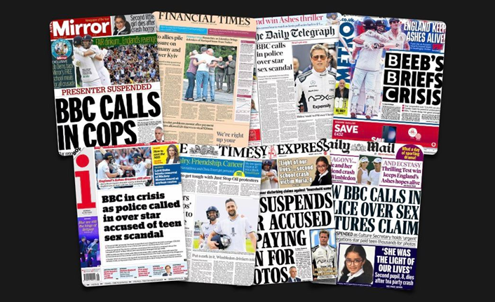 10 Temmuz Pazartesi: İngiltere gazetelerinden öne çıkan manşetler