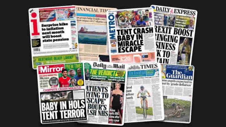 14 Ağustos Pazartesi: İngiltere gazetelerinden öne çıkan manşetler