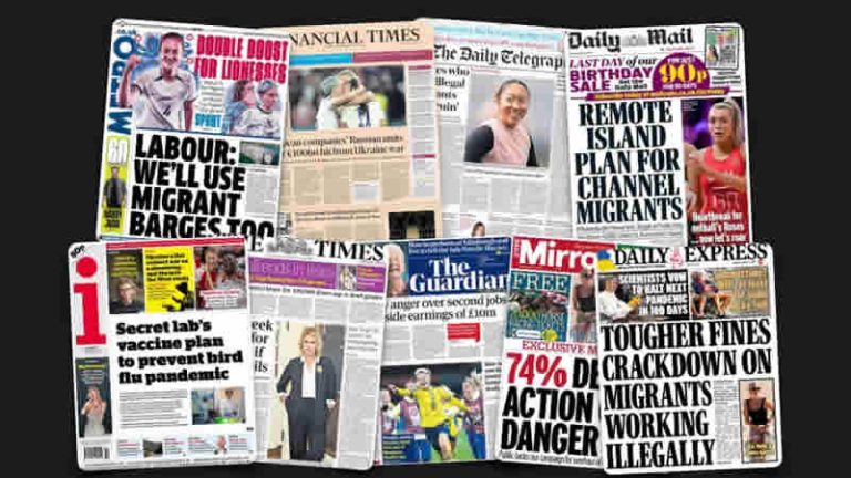 7 Ağustos Pazartesi: İngiltere gazetelerinden öne çıkan manşetler