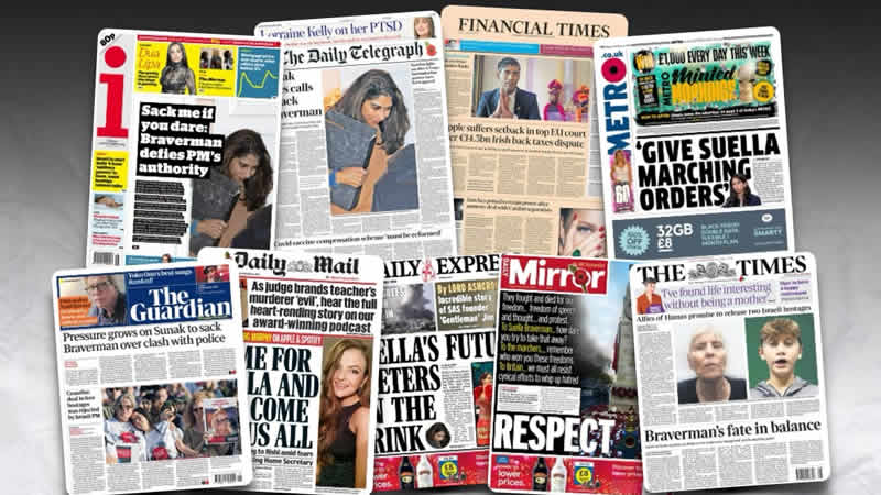 10 Kasım Cuma: İngiltere gazetelerinden öne çıkan manşetler