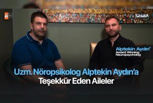 Uzman Nöropsikolog Alptekin Aydın’a teşekkür eden aileler…