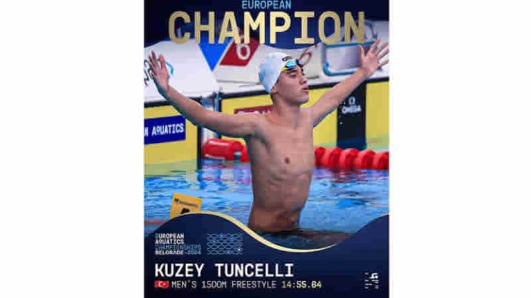 Milli Yüzücü Kuzey Tunçelli Avrupa Şampiyonu Oldu