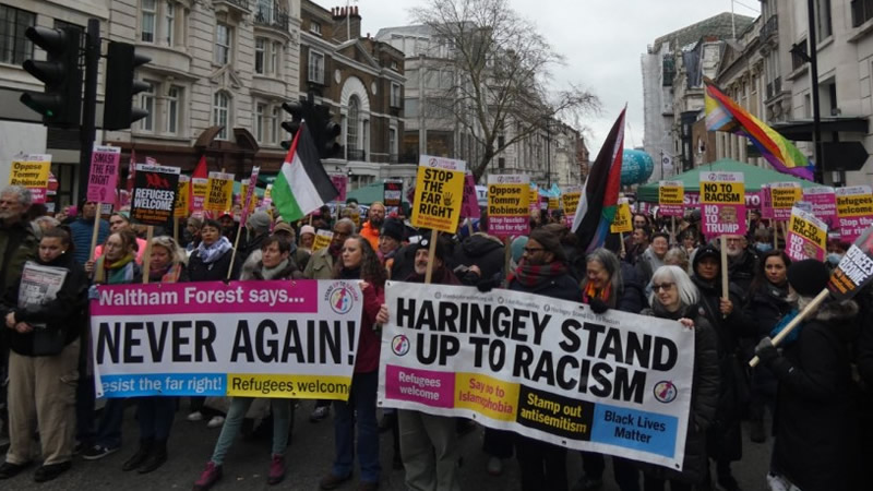 Londra’da Sendikalar Aşırı Sağa Karşı Eş Zamanlı Gösteriler Düzenledi
